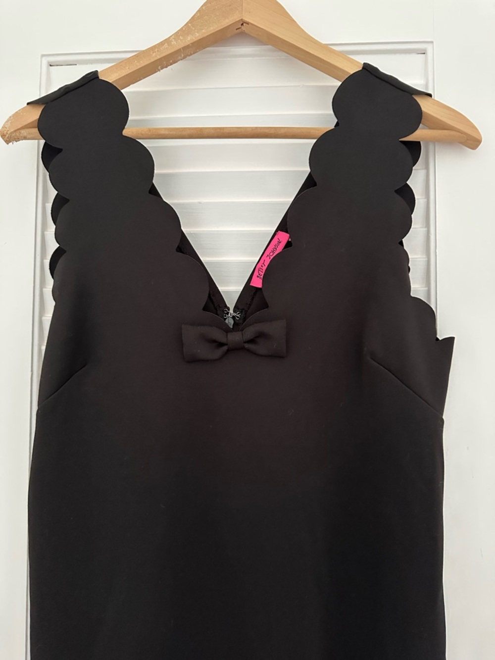 Betsey Johnson Black Scalloped Neckline Dress